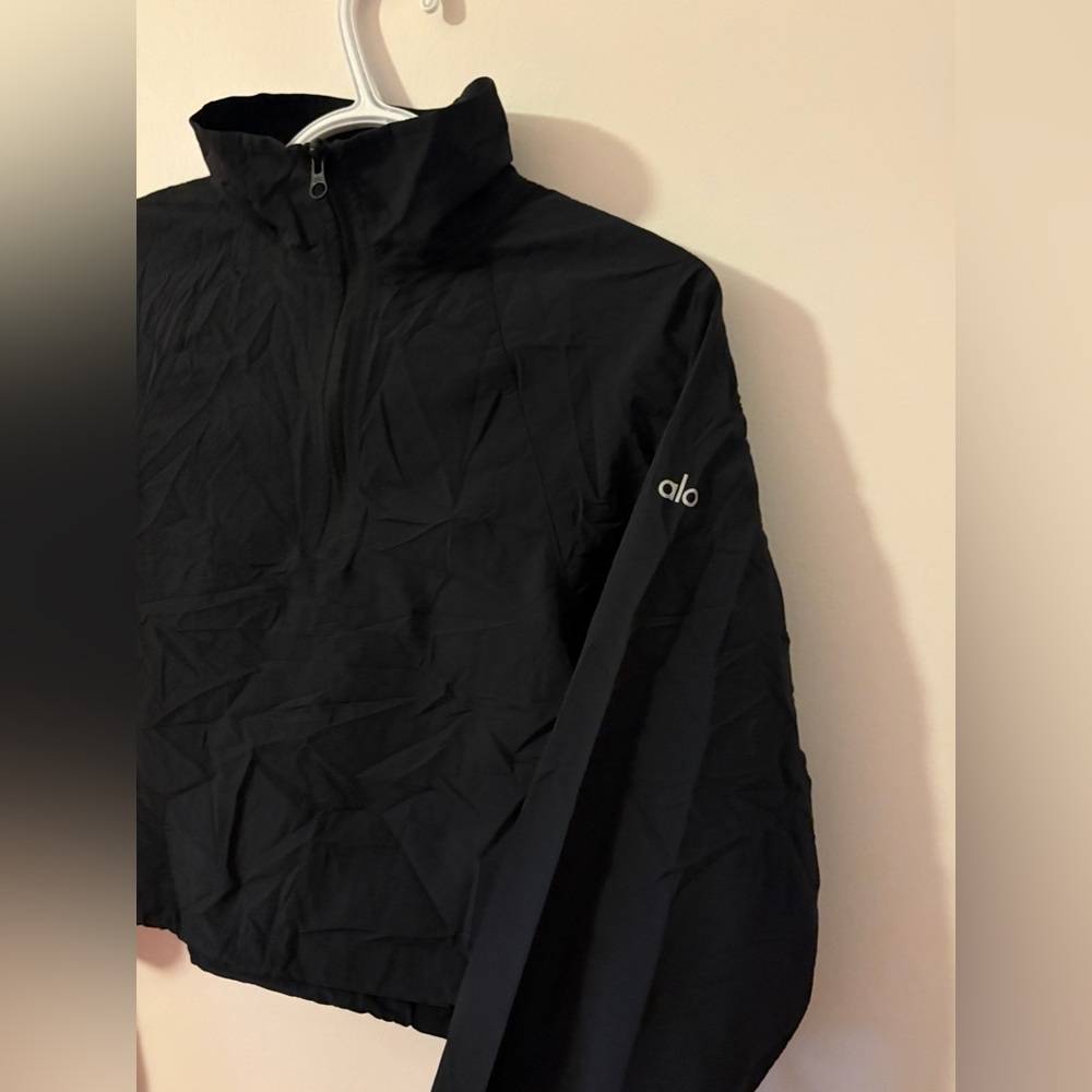 Alo Yoga Cropped 1/4 Zip Alumni Pullover Oversized S - Picture 6 of 11